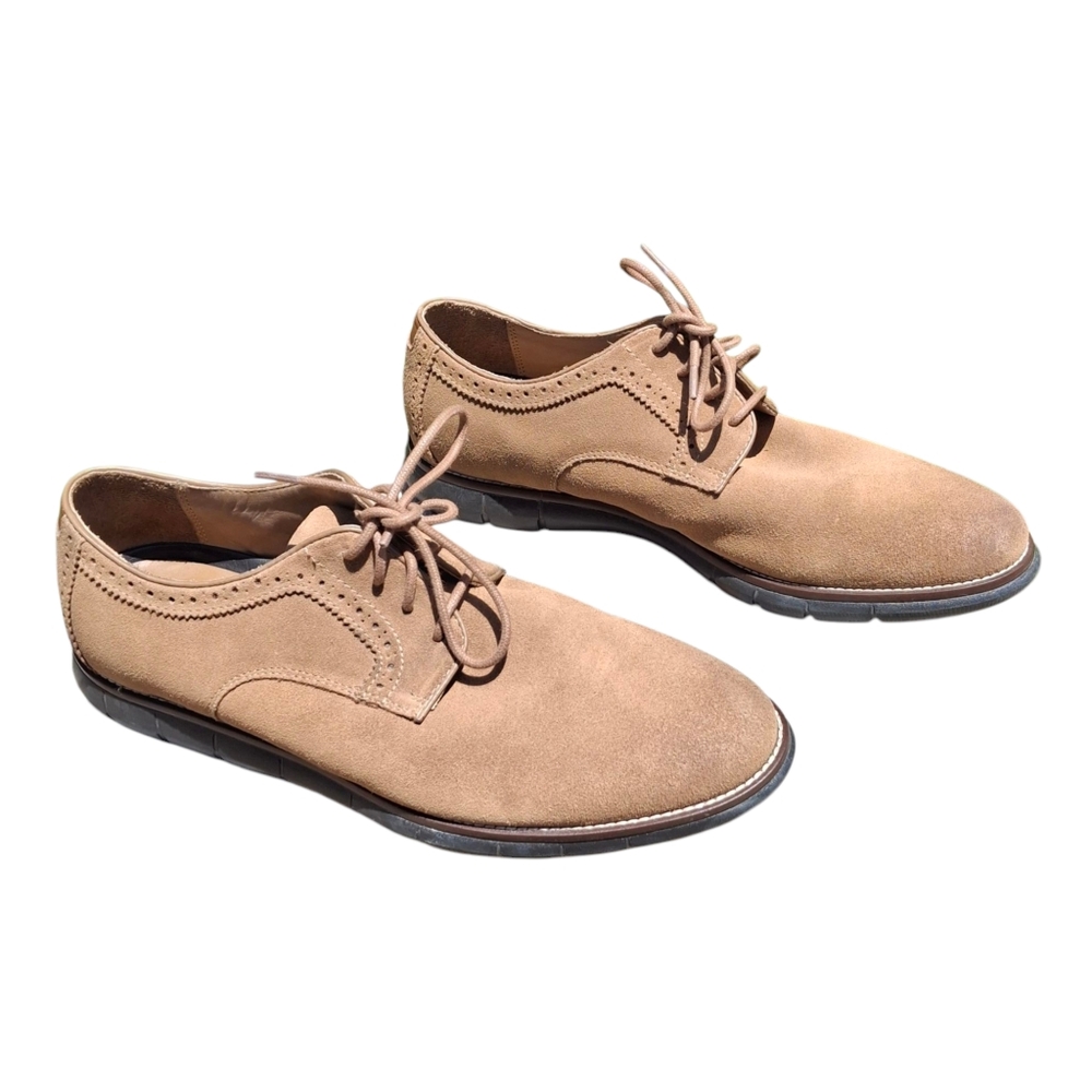 Men's Tan Suede Oxford Shoes